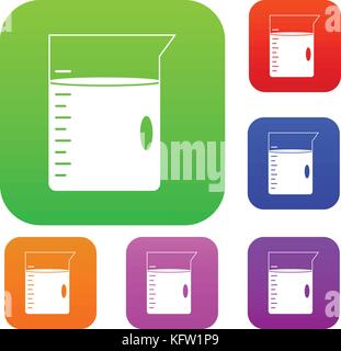 Measuring cup set color collection Stock Vector