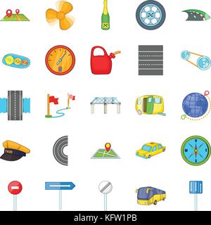 Autobahn icons set, isometric style Stock Vector