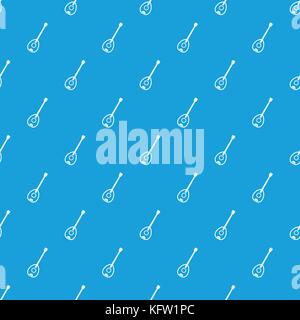 Saz turkish music instrument pattern seamless blue Stock Vector