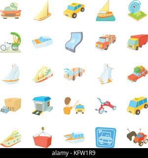 Various transportation icons set, isometric style Stock Vector