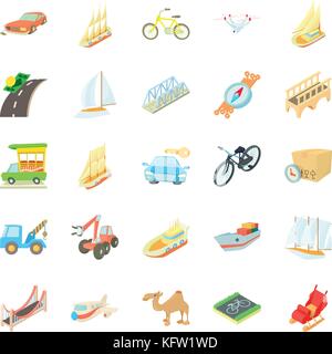Water carriage icons set, isometric style Stock Vector