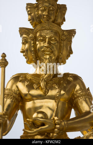 Detail of four-headed Brahma statue outside of Taste of Thai Town Stock Photo