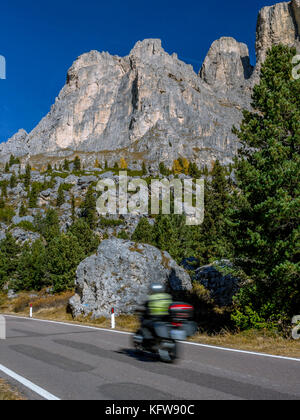 Pass-Road to Sella Pass, Dolomites, Alto Adige, Italy, Europe Stock Photo