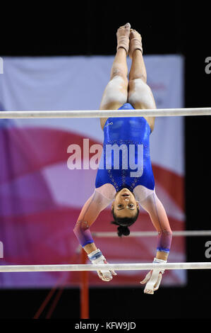 .DOWNIE Elissa.Notts Gymnastics AcademyEllie Downie of Notts Gym Club in action.  2015 European Championships all-around bronze, 2015 World Championships team bronze, 2016 European Championships team, floor and vault silver, 2017 European Championships all-around gold, floor and vault silver, bars bronze Stock Photo