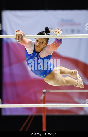 .DOWNIE Elissa.Notts Gymnastics AcademyEllie Downie of Notts Gym Club in action.  2015 European Championships all-around bronze, 2015 World Championships team bronze, 2016 European Championships team, floor and vault silver, 2017 European Championships all-around gold, floor and vault silver, bars bronze Stock Photo