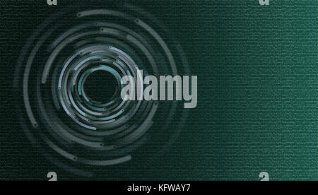 binary digital background for digital technology concept. Circular motion on green blue background. Stock Photo