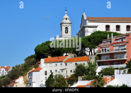 Lisbon panoramic view from the Miradouro da nossa Senhora do Monte Stock Photo