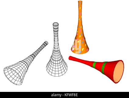 blower horn isolated on a white background Stock Vector