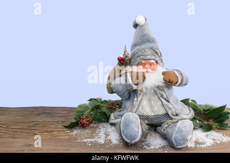 Santa Claus with snow background. Stock Photo