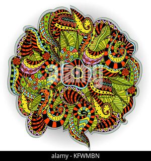Beautiful Deco floral design on blue background. Vector illustration Stock Vector