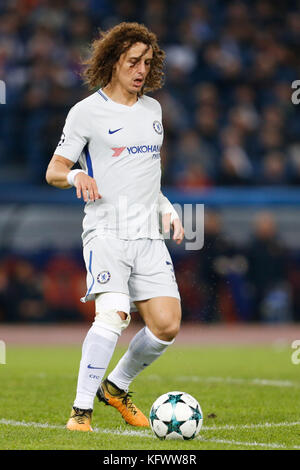 Rome, Italy. 31st Oct, 2017. David Luiz of Chelsea during the UEFA Champions League Group C soccer match against Roma in Rome, Italy, October 31, 2017. Credit: Giampiero Sposito/Alamy Live News Stock Photo