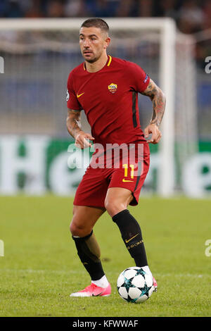 Rome, Italy. 31st Oct, 2017. Aleksandar Kolarov of Roma during the UEFA Champions League Group C soccer match against Chelsea in Rome, Italy, October 31, 2017. Credit: Giampiero Sposito/Alamy Live News Stock Photo