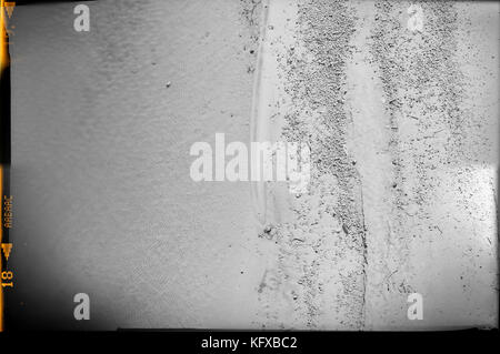 Blank grained and scratched film strip texture background. Stock Photo