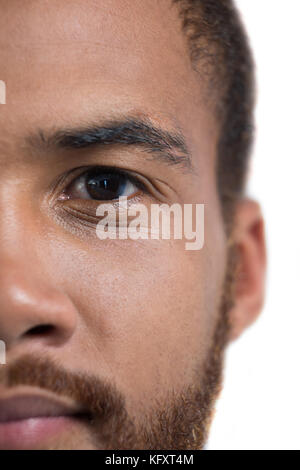Close-up of mans eyes with eyebrows Stock Photo
