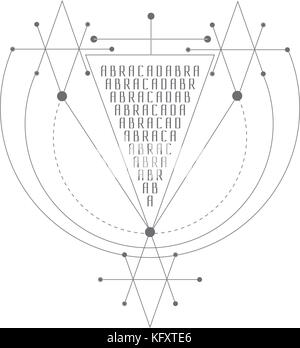 Vector magic alchemy symbol. geometric logo for spirituality, occultism, tattoo art and print. ideal for imagination, magic, creativity  Stock Vector