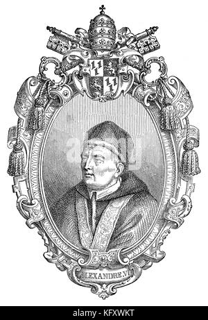 Alexander VI, 1431 – 18 August 1503, was Pope from 11 August 1492 until his death Stock Photo
