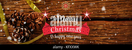 Digital composite image of Christmas message with copy space Stock Photo