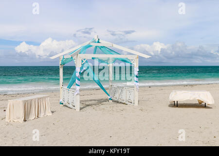 Wedding gazebo on the beach, Cuba, Varadero Stock Photo