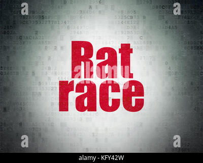 Finance concept: Rat Race on Digital Data Paper background Stock Photo