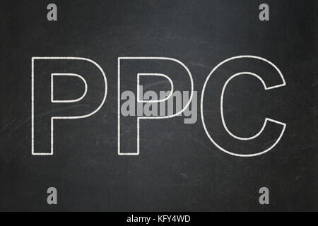 Marketing concept: PPC on chalkboard background Stock Photo - Alamy