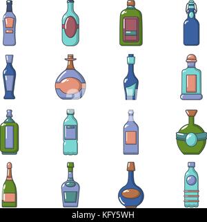 Bottles icons set, cartoon style Stock Vector Image & Art - Alamy