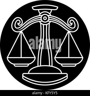 Libra Scales Astrology Horoscope Zodiac Sign Stock Vector