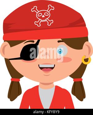 little kid disguised as a pirate vector illustration design Stock Vector