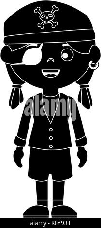 little kid disguised as a pirate vector illustration design Stock Vector