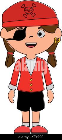 little kid disguised as a pirate vector illustration design Stock Vector