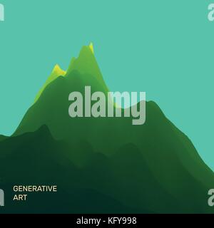 Mountain Landscape. Mountainous Terrain. Vector Illustration. Abstract Background. Stock Vector