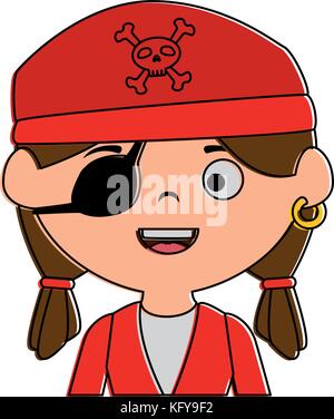 little kid disguised as a pirate vector illustration design Stock Vector