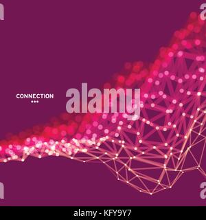 Perspective Grid Background. Abstract Vector Illustration. Design Template. Futuristic Technology Style. Stock Vector