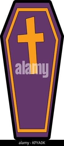 coffin halloween decorative icon vector illustration design Stock Vector