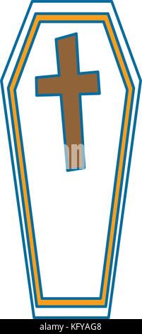 coffin halloween decorative icon vector illustration design Stock Vector