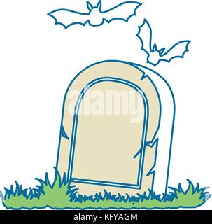 grave of dead with vampires flying vector illustration design Stock ...