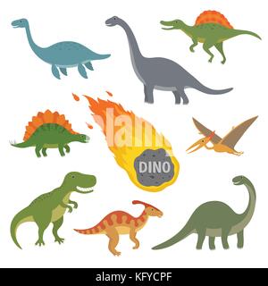Happy dinosaur cartoon vector illustration on white background Stock ...