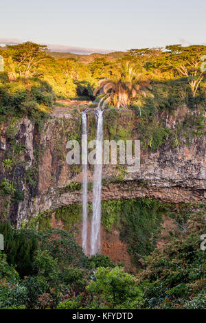 The Chamarel Falls near Chamarel, Mauritius, Africa. Stock Photo