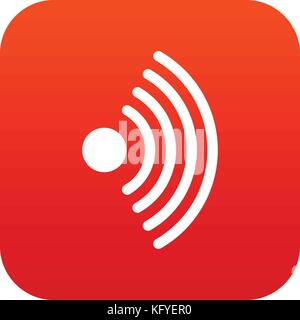 Wireless network symbol icon digital red Stock Vector