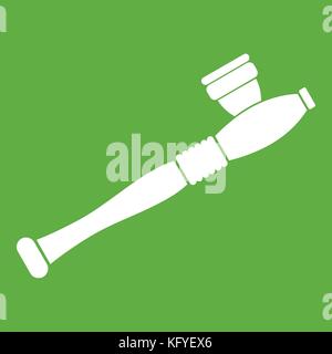 Pipe for smoking marijuana icon green Stock Vector