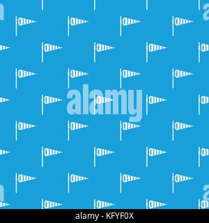Meteorology windsock inflated by wind pattern seamless blue Stock Vector