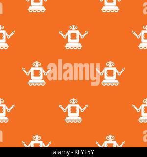 Cyborg on wheels pattern seamless Stock Vector