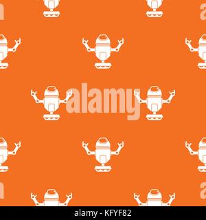 Robot on wheels pattern seamless Stock Vector