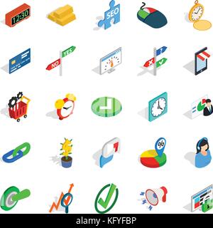 Index icons set, isometric style Stock Vector
