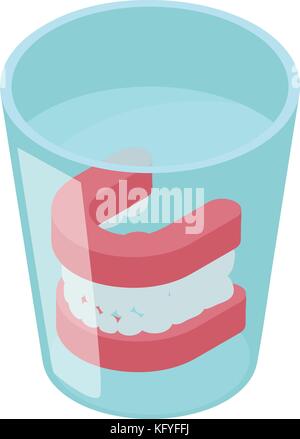 False jaw icon, isometric 3d style Stock Vector
