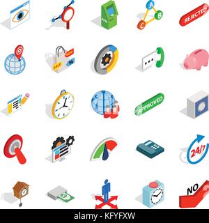Conduct icons set, isometric style Stock Vector