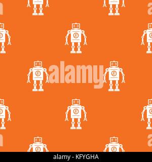 Retro robot pattern seamless Stock Vector