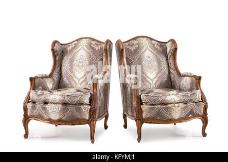 Two arm chaires in living room on the white background Stock Photo