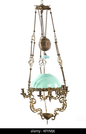 Antique ceiling lamp on the white background Stock Photo
