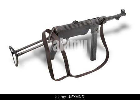 Germany at the WW2 German submachine gun MP38. The MP38 (40) (literally 'Machine Pistol 38') is a submachine gun developed in Germany and used extensi Stock Photo