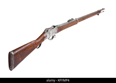 British Martini-Henry rifle. Model of 1869. Path on the white background. Stock Photo